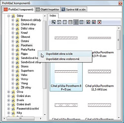 Prohlížeč komponentů - svisle